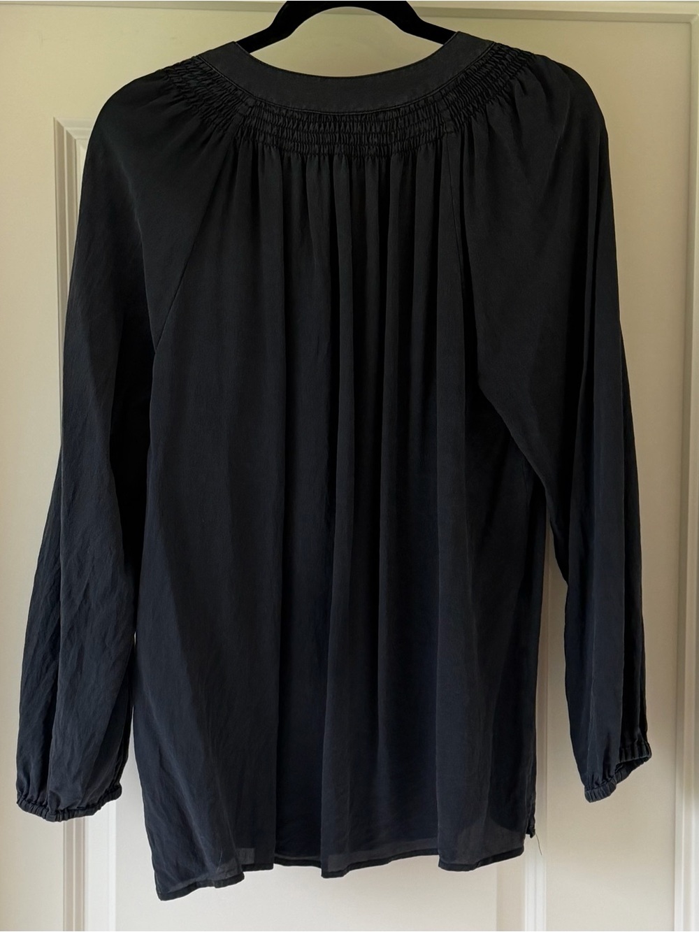 Lilly Pulitzer Black Long-Sleeve Henley Blouse - Picture 3 of 9
